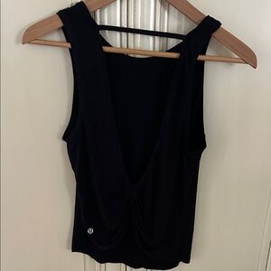 lululemon athletica Black Deep V-Back Tank with Gathered Front